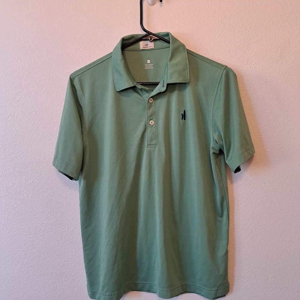 Johnnie-O Kids Sage Green Hangin Out Performance Polo Shirt Size 14